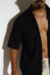 Dual Chest Pocket Short-Sleeve Linen