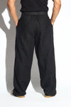 Belted Pleated Wide-Leg Linen Trousers