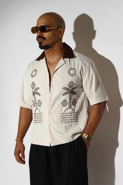 Embroidered Tropical Resort