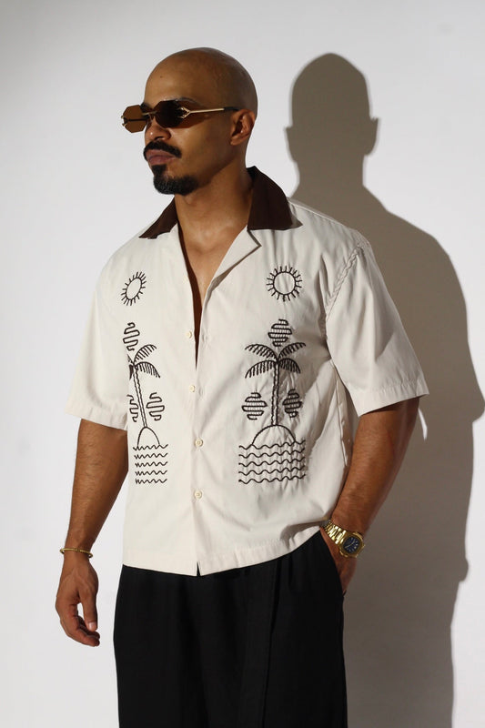 Embroidered Tropical Resort