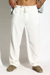 Drawstring Relaxed-Fit Linen Trousers