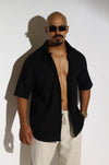 Dual Chest Pocket Short-Sleeve Linen