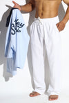 White Relaxed Linen Trousers