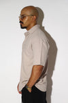 Dual Chest Pocket Short-Sleeve Linen-Blend Shirt