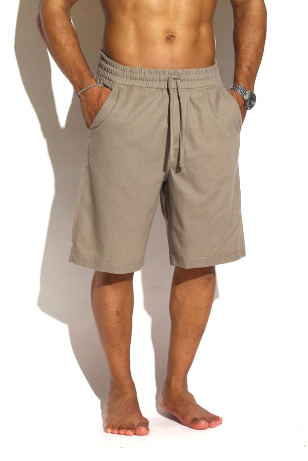 Drawstring Relaxed-Fit Linen Shorts