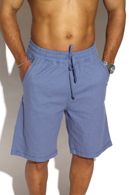Drawstring Relaxed-Fit Linen Shorts