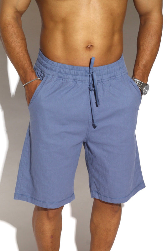Drawstring Relaxed-Fit Linen Shorts