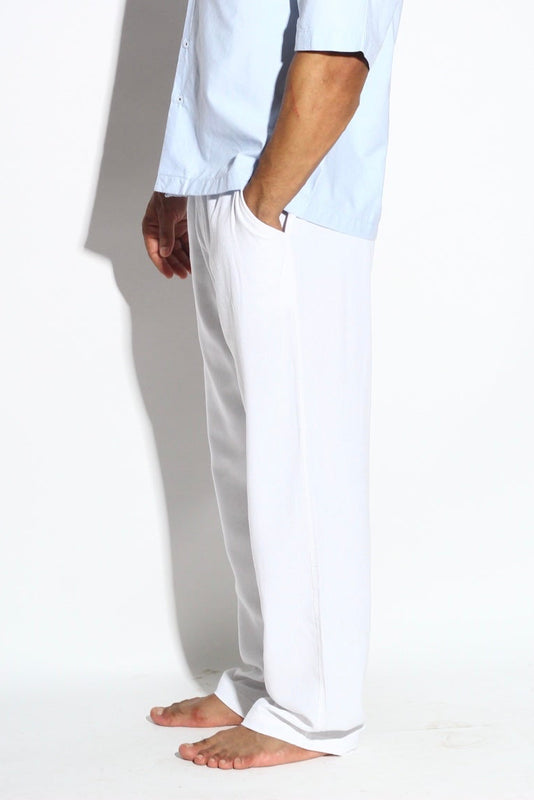 White Relaxed Linen Trousers
