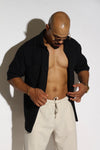 Dual Chest Pocket Short-Sleeve Linen