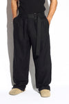Belted Pleated Wide-Leg Linen Trousers