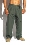 Belted Pleated Wide-Leg Linen Trousers