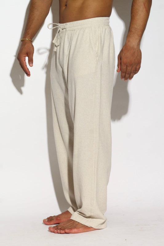 Drawstring Relaxed-Fit Linen Trousers