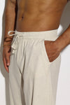 Drawstring Relaxed-Fit Linen Trousers